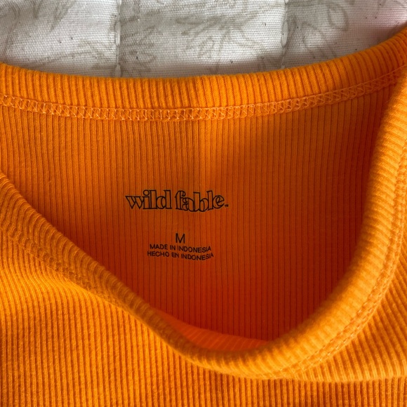 Orange Ribbed Tank Top - Picture 2 of 2